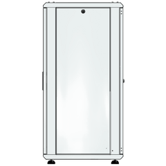 Gabinete Rack 24 Unidades / 19 Pulgadas / Puerta de Cristal / Piso / Acero Calibres 16-18-20 / 750 Kg Carga / 600x605x1190 mm (23.6x23.8x46.9 in) / Vidrio con Cerradura