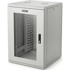 Gabinete Rackeable / 18 Unidades / 19 Pulgadas / Puerta de Cristal / Capacidad de Carga 750 Kg / Dimensiones 600x605x930 mm (23.6x23.8x36.6 in)