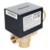 Válvula de control eléctrica de 3 vías para fancoil, retorno por resorte, normalmente cerrada, 110 V CA, DN20 (3/4"), conexión NPT