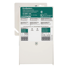 Módulo de atenuación EcoSystem de 16 A para balastros Lutron de 3 hilos Eco-10 y Hi-lume, entrada universal de 100 a 277 V, con soporte para sensores y control personal