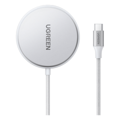 Cargador Inalámbrico Magnético 15W / Protocolo Qi 2 / USB-C 9V 2.2A / Eficiencia 83% / Protección Multinivel / Material PC+ABS+Aleación Aluminio / Cable 1.5m