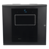 Gabinete Abatible de Pared (Con Marco Trasero) con Rack 19" de 12 Unidades. Ventana de Cristal Templado.