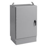 Gabinete para Exterior Tipo 4X Doble Puerta de 10 UR / Aluminio Soldado / 762 x 762 x 1118 mm / Exterior IP66 / Montaje Almohadilla / Aislamiento Térmico / Gris RAL 7035