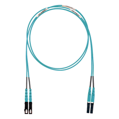 Jumper de Fibra Optica Multimodo 50/125 OM3, LC-SC Duplex, LSZH (Cero Halógenos), Color Aqua, 2 Metros (6.56 Pies)