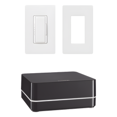 Kit de control de iluminación RA2 Select con repetidor principal, atenuador de 600 W (150 W LED) y placa Claro, control desde la app Lutron y asistentes de voz