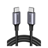Cable USB-C a USB-C | 2 Metros (6.56 Pies) | Transferencia de Datos de 480 Mbps | Carga Rápida de Hasta 60W | QC 4.0/3.0/2.0 | PD3.0 | FPC | AFC | Protección Integrada | Caja de Aluminio | Nylon Trenzado | Color Negro