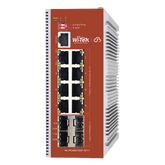 Switch L2+ PoE Industrial / Administración Cloud-Web-CLI / 8 Puertos PoE af/at/bt 100/1000 Mbps / 4 Puertos SFP Gigabit / Presupuesto PoE 460 W / Protocolo ERPS (redundancia enlaces)