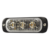 Luz Auxiliar de 3 LED, Ambar, Lente Transparente, SAE