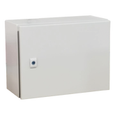 Gabinete de Acero IP66 Uso en Intemperie (500 x 300 x 300 mm) con Placa Trasera Interior Metálica y Compuerta Inferior Atornillable (Incluye Chapa y Llave T). Ideal para Centros de Carga y Tableros de Control