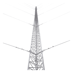 Kit de Torre Arriostrada de Techo de 27 m con Tramo STZ30G Galvanizada por Inmersión en Caliente (No incluye retenida).