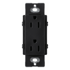 Tomacorriente dúplex de 15 A y 125 V estilo decorador, línea Satin Colors en color Midnight, complemento para controles y placas Lutron; placa se vende por separado