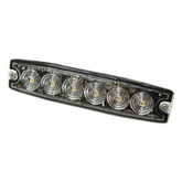 Luz Auxiliar de 6 LED, Ambar, lente Transparente, SAE