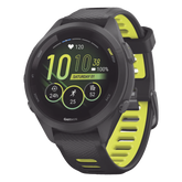 Forerunner® 265S, Bisel y carcasa en negro con correa de silicona en negro/amarillo