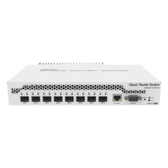 (CRS309-1G-8S+IN) Switch administrable Sistema Operativo Dual, puerto 1G Rj45, 8 puertos 10G SFP+ para Escritorio