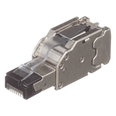 Plug RJ45 Blindado, Instalación Recta, Terminación en Campo Certificable, Compatible con Cat5e, Cat6 y Cat6A, Color Plata, Paquete de 10 Piezas