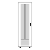 Gabinete Rack 42 Unidades / Piso 19 Pulgadas / Puerta Cristal Templado / Capacidad Carga 1000 Kg / Acero Calibres 16-18-20 / Ventilación Superior / Cerradura Seguridad, Niveladores Incluidos