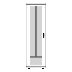 Gabinete Rack 42 Unidades / Piso 19 Pulgadas / Puerta Cristal Templado / Capacidad Carga 1000 Kg / Acero Calibres 16-18-20 / Ventilación Superior / Cerradura Seguridad, Niveladores Incluidos