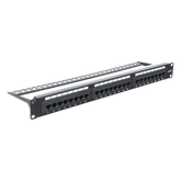 Panel de Parcheo de Impacto (110) UTP de 24 Puertos Cat6A, 19 Pulgadas (48.26 cm), con Barra para Organizar Cables y Espacio para Etiqueta