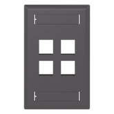 Placa de Pared Vertical, Salida Para 4 Puertos Keystone, Con Espacios Para Etiquetas, Color Negro