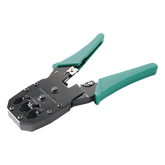 Pinzas para plegar (Ponchadoras) cables RJ11, RJ12, RJ45 telefónicos y cables de red Cat5e, Cat6, Cat6a y con Cavidades para 4, 6 y 8 conductores.