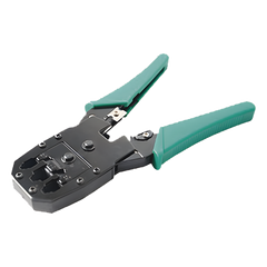 Pinzas para plegar (Ponchadoras) cables RJ11, RJ12, RJ45 telefónicos y cables de red Cat5e, Cat6, Cat6a y con Cavidades para 4, 6 y 8 conductores.