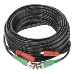 Cable Coaxial (BNC RG59) + Alimentación / SIAMES / 10 Metros (32.81 Pies) / 100% Cobre / Para Cámaras 4K / Uso Interior y Exterior