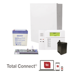 Kit de panel de alarma híbrido con teclado, batería y transformador incluidos, hasta 48 zonas y 3 particiones