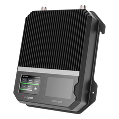 Amplificador Office 200 para 4G, 3G, 2G y llamada VoLTE y convencional. Especial para personalizarlo con antenas, cables y accesorios de acuerdo al requerimiento de la instalación. Puede cubrir en interior áreas de hasta 1600 m² con 4 a