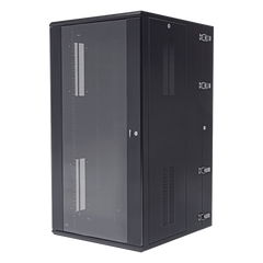 Gabinete PanZone de Montaje en Pared, de 19in, Puerta con Ventana de Seguridad, 26 UR, 762mm de Profundidad, Color Negro