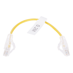 Cable de Parcheo Slim UTP Cat6 - 20 cm (7.87 Pulgadas) Amarillo Diámetro Reducido (28 AWG)