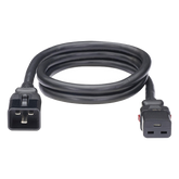 Cable de Alimentación Eléctrica Con Bloqueo de Seguridad, de IEC C20 a IEC C19, 60 cm de Largo, Color Negro, Paquete de 10 Piezas