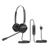 Diadema binaudal (duo) con tecnología antishock para teléfonos IP FANVIL USB con micrófono de cancelación de ruido, larga durabilidad