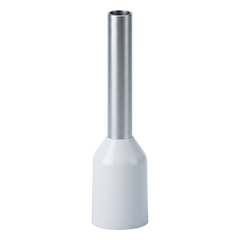 Conector Ferrule | 22AWG | 0.5mm² | Conductor Latón Estañado | Aislamiento PVC Blanco | 25 Piezas por Bolsa