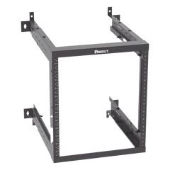 Rack PanZone® de Montaje en Pared, de 19in, Profundidad Ajustable, Rieles Numerados y Roscados #12-24, 12 UR, Color Negro