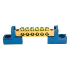 Terminal de CableadoTipo Puente / 6 Orificios / Tornillos M5 / PP Retardante a la Flama / 16 mm² / 80 A / 750 V CA
