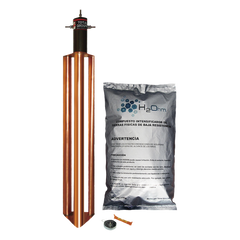 Kit de Puesta a Tierra de 100 Amperes con Electrodo, Filtro y Compuesto H2Ohm.
