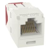 Conector Jack RJ45 Estilo TG, Mini-Com, Categoría 5e, de 8 Posiciones y 8 Cables, Color Blanco Mate