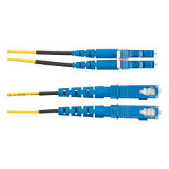 Jumper de Fibra Optica Monomodo 9/125 OS2, LC-SC Duplex, OFNR (Riser), Color Amarillo, 50 Metros