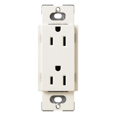 Contacto dúplex de pared 15 A con conexión a tierra, línea Satin Colors de Lutron, color Biscuit