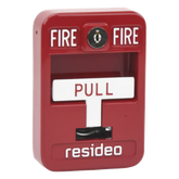 Estación manual de jalón contra incendio de acción simple, reset con llave, cumple ADA, carcasa de aluminio fundido