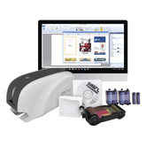 Kit Impresora de tarjetas PVC/ Una Cara /incluye: 2 x Ribbons, 100 Tarjetas PVC, Software, Kit Limpieza, Garantia 3 Años, Mascara de Seguridad UV