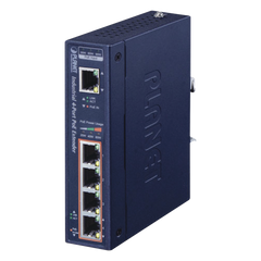 Extensor Industrial PoE, Entrada PoE 802.3 bt y 4 Puertos de Salida Gigabit 802.3 af/at