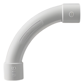 Curva de radio estrecho para tubería rígida, recomendado para cables de datos, PVC Auto-extinguible, de 32 mm