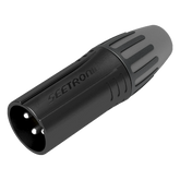 XLR conector de cable macho, carcasa enchapada en negro, contactos enchapados en plata