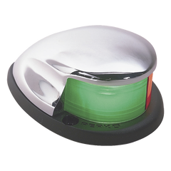 Luz Bi-Color de Montaje Horizontal con Carcasa Cromada para Embarcaciones a Motor Menores de 20 Metros