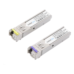 Transceptores Ópticos Bidireccionales SFP (Mini-Gbic) / Monomodo 1490 & 1550 nm / 1.25 Gbps / 1000BASE-BX / Conector LC/UPC Simplex / DDM / Hasta 60 km / 2 Piezas