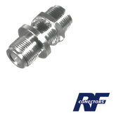 Adaptador Doble N Hembra para Chasis de Montaje Frontal en Doble D Plano y Cuerpo Plateado.