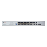 Switch PoE (802.3af/at/bt) / No administrable de largo alcance / Hasta 250m / Con 24 x 10/100Mbps + 2 x SFP Gigabit Combo / 280 W