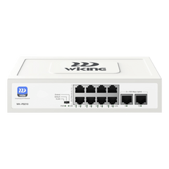 Switch no administrable PoE / Con 8 puertos 10/100 Mbps PoE af/at / 2 Puertos Ethernet 10/100 Mbps / Presupuesto 76 W / PoE hasta 250 metros