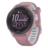 Forerunner® 265S, Bisel negro con carcasa en rosa y correa de silicona en rosa/gris